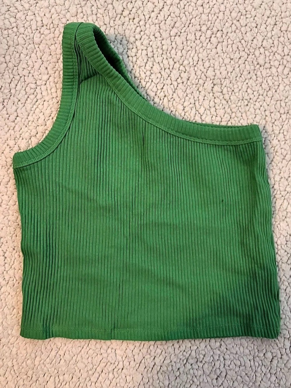 Green Ribbed Tank Top